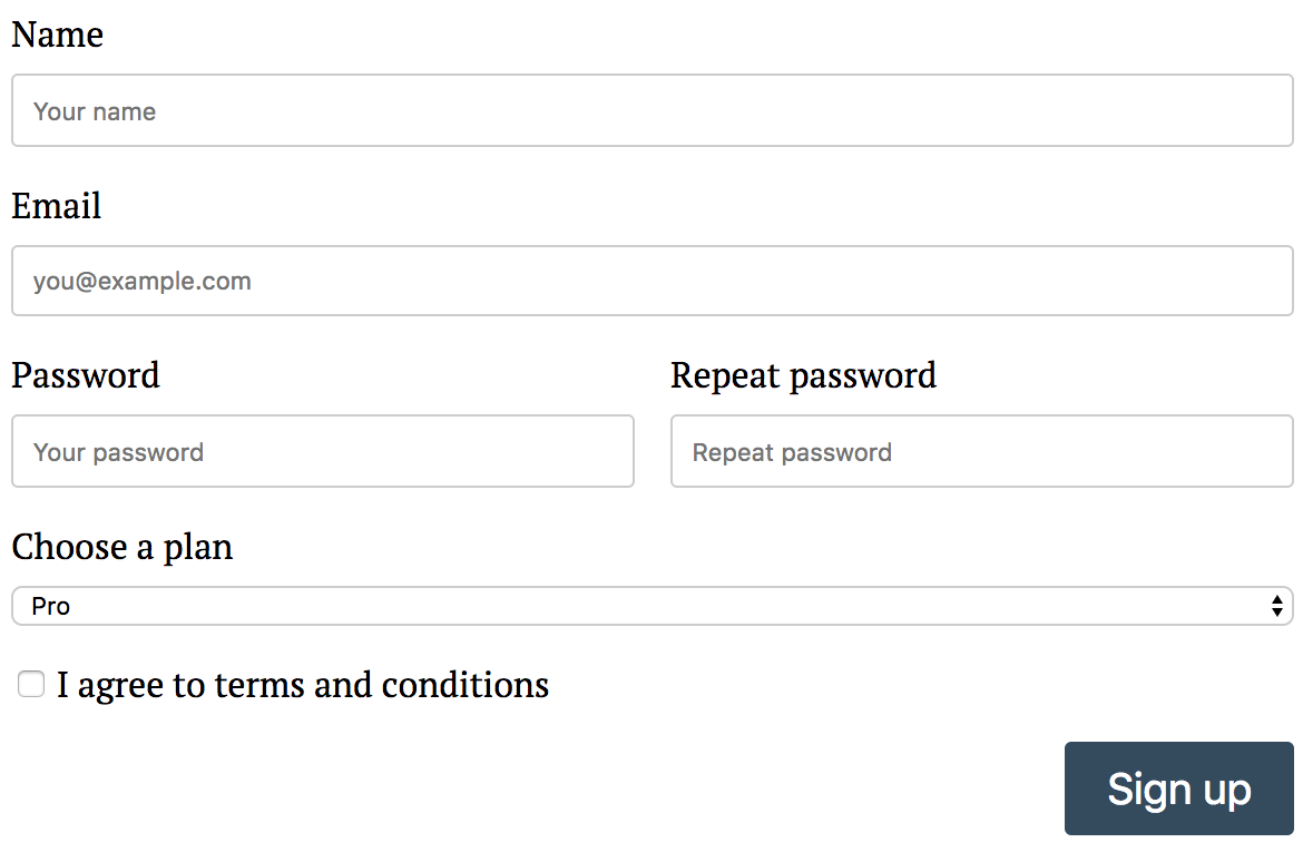 Complete form