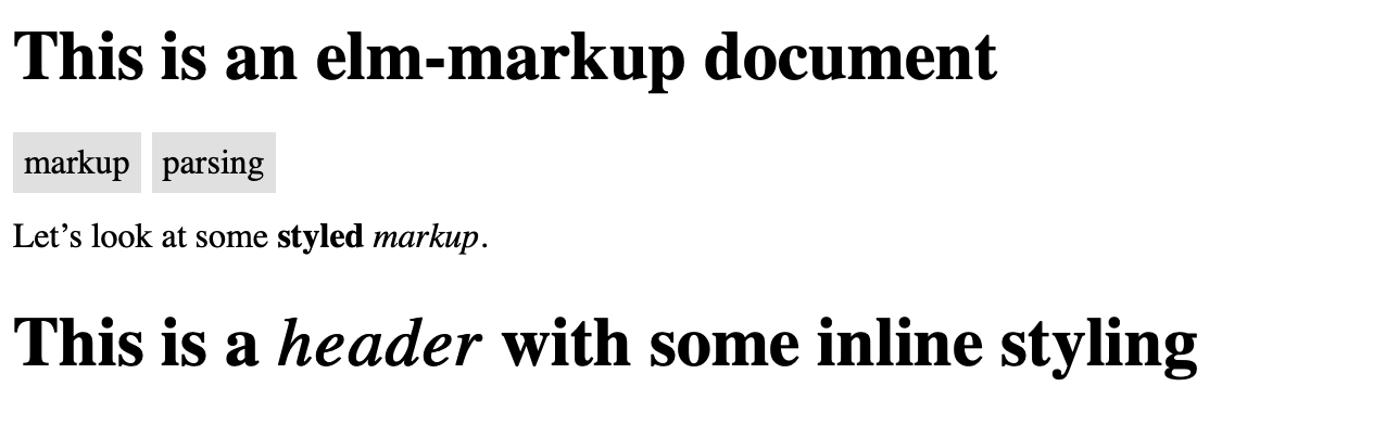 Markup sample