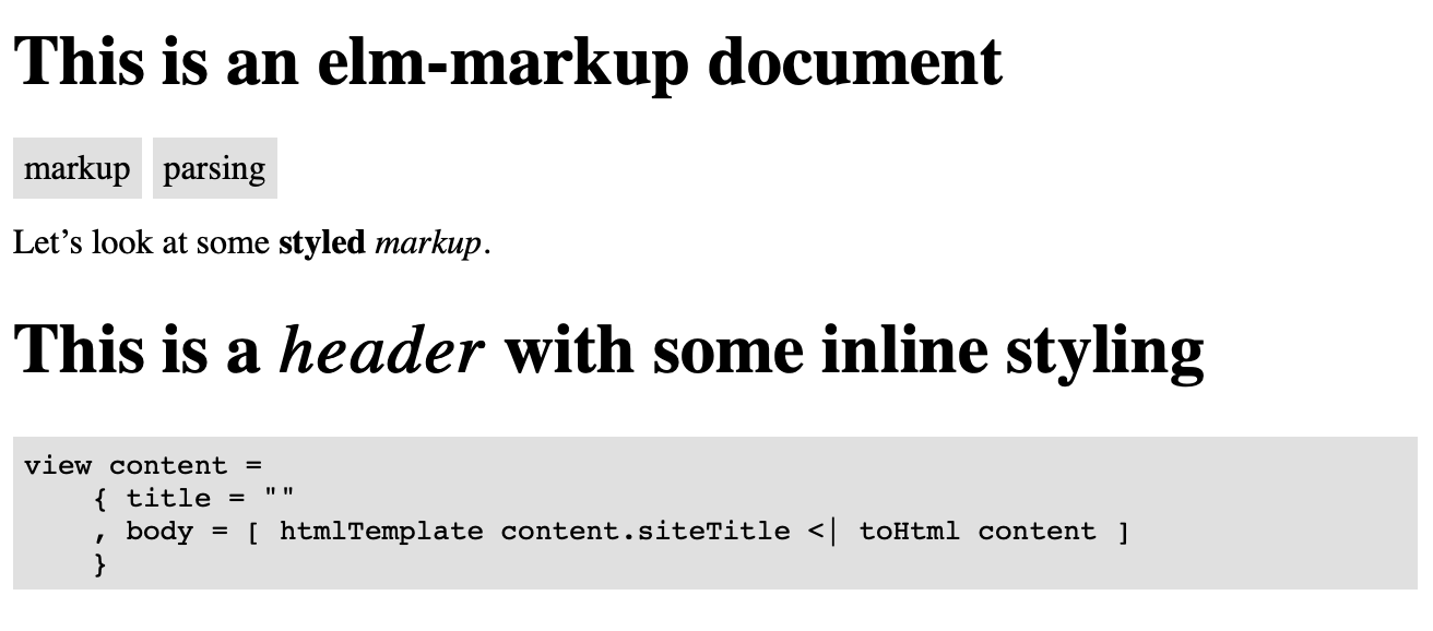 Markup sample