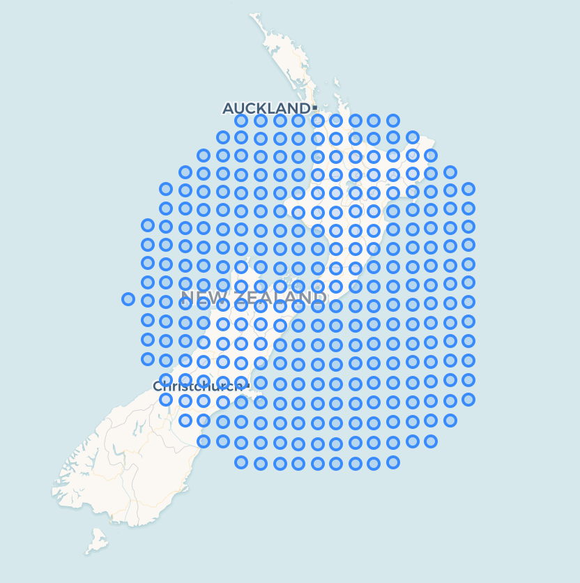 Point grid constrained to a circle