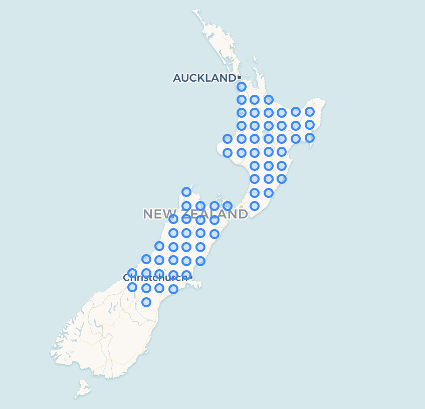 Land-constrained point grid