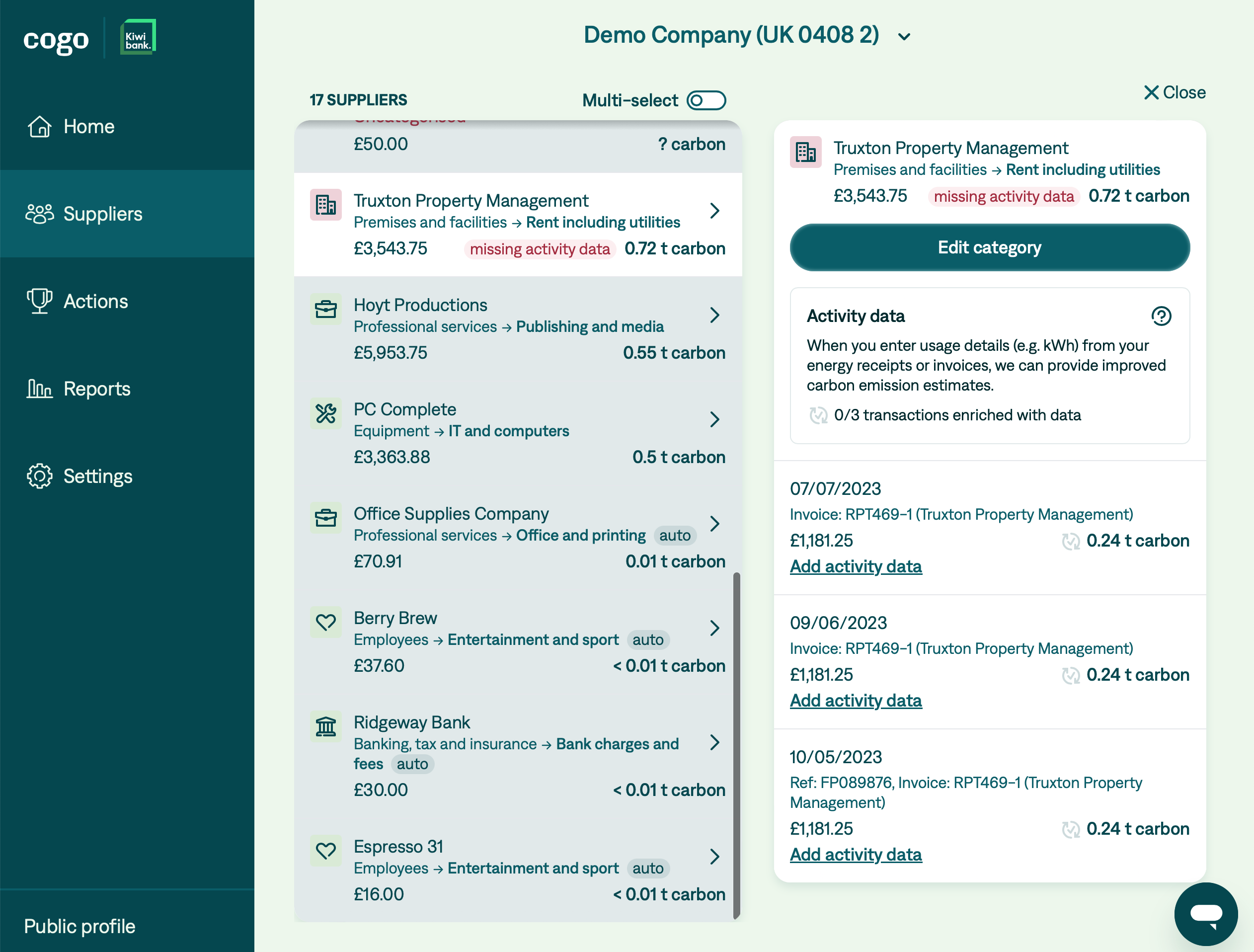 Business Carbon Manager screenshot